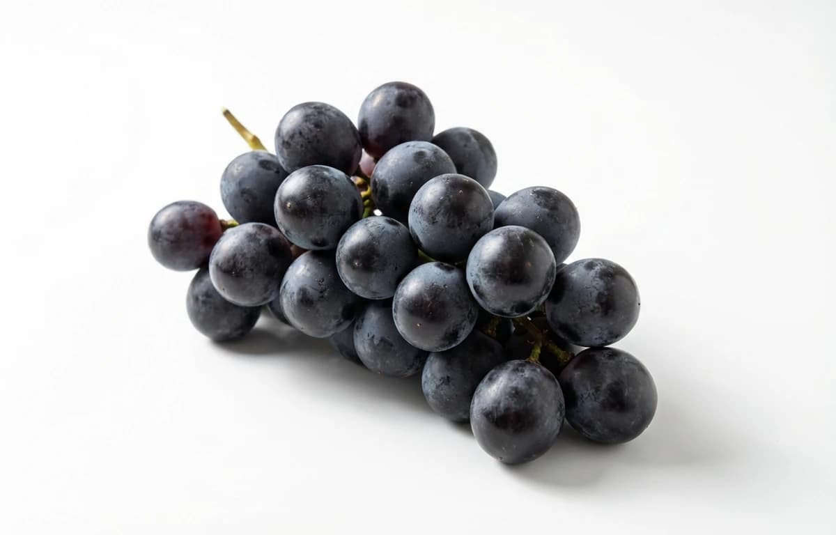 seeded round black grapes