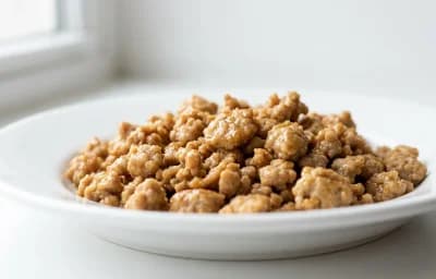 cooked ground pork crumbles