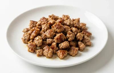 broiled cooked ground veal