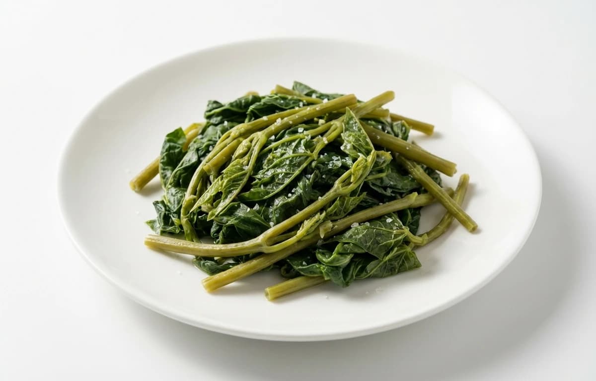 boiled salted cowpea leafy tips