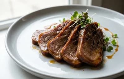 braised cooked lamb tongue