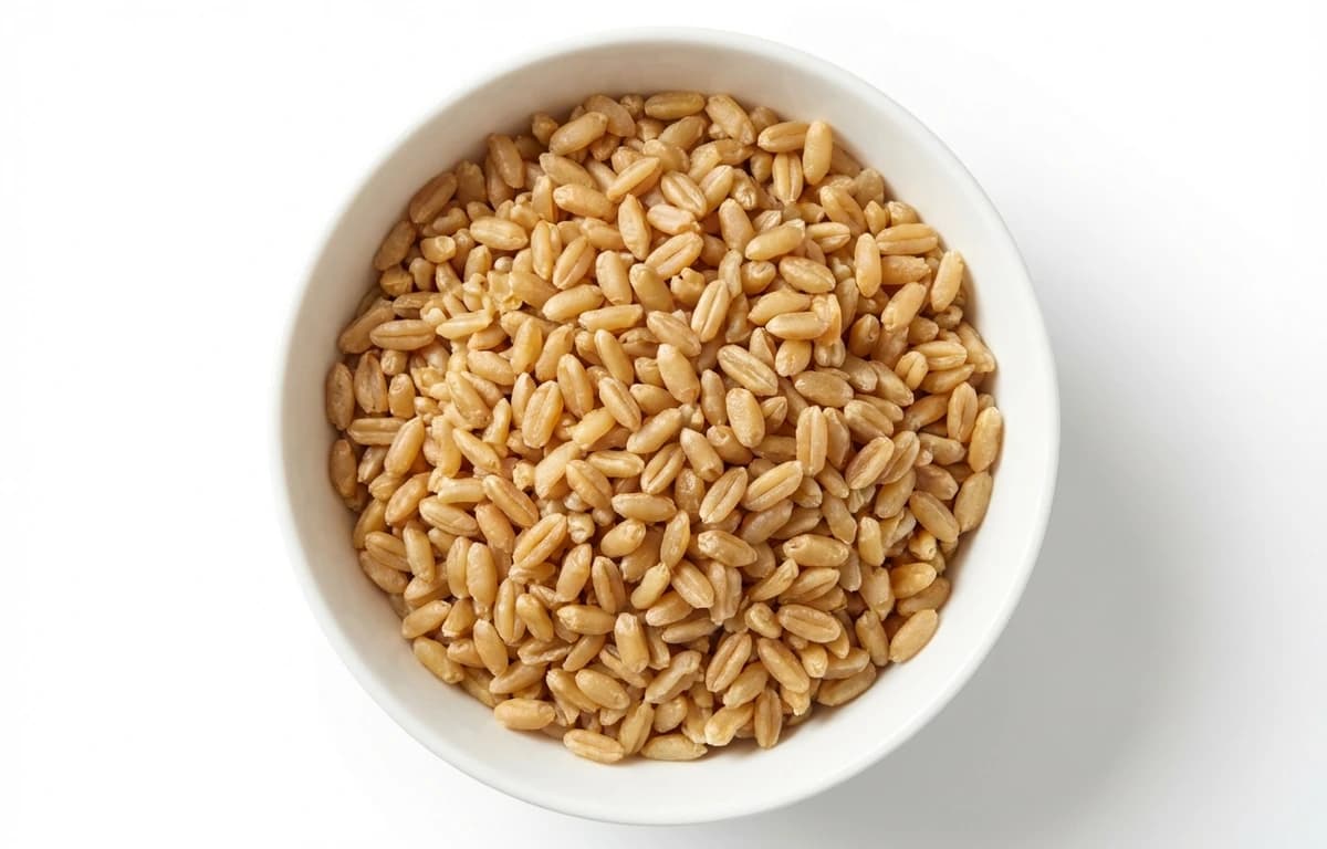 cooked khorasan wheat