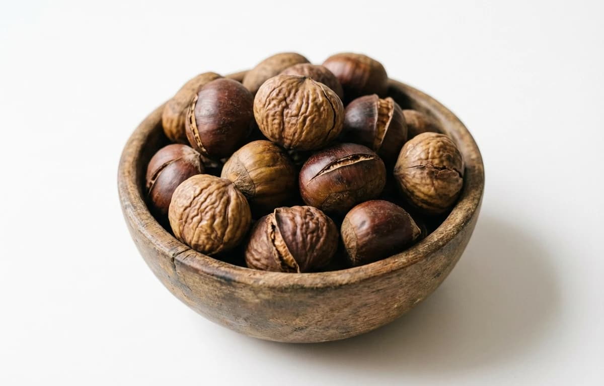 dried unpeeled european chestnut