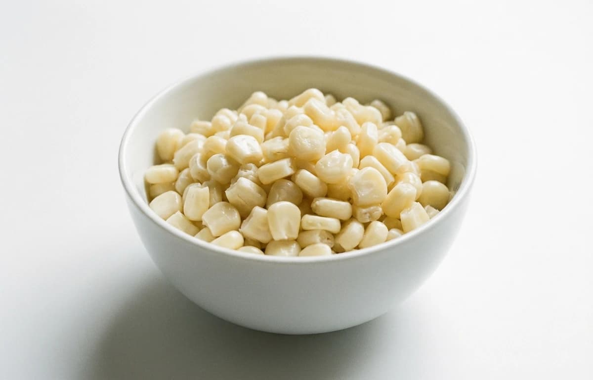 boiled unsalted white corn