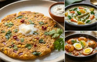 Adai with Avial and Egg Masala Curry