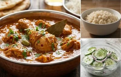Chicken Curry with Brown Rice and Cucumber Salad