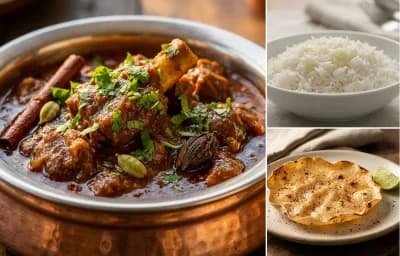 Bhugal Teewan with Steamed Basmati Rice