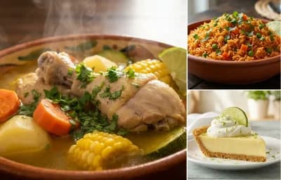 Caldo de Pollo with Mexican Rice and Key Lime Pie