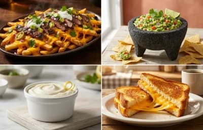 Carne Asada Fries with Guacamole, Sour Cream and Grilled Cheese