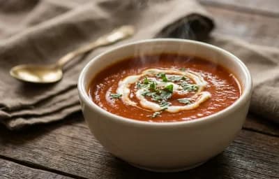 Chickpea Tuna Melt with Tomato Soup
