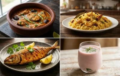 Goan Mackerel Curry with Bengali Mishti Pulao, Bangda Rava Fry and Sol Kadhi