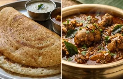 Kal Dosa with Nattu Kozhi Kuzhambu