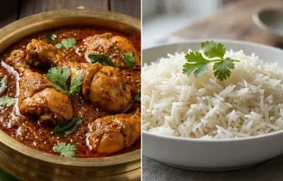 Kundapura Koli Saaru with Boiled Rice