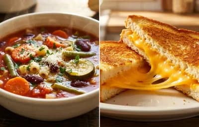 Minestrone Soup with Grilled Cheese