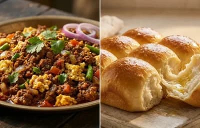 Mutton Kheema Ghotala with Ladi Pav