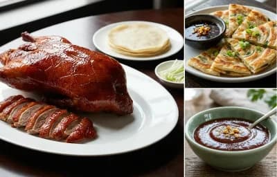 Peking Duck with Scallion Pancakes and Hoisin Sauce
