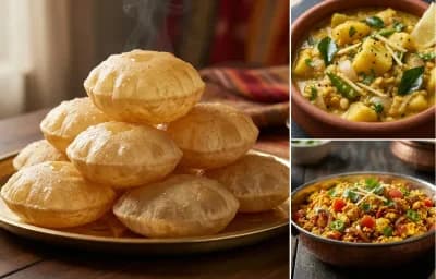 Poori with Potato Masala for Dosa and Anda Bhurji