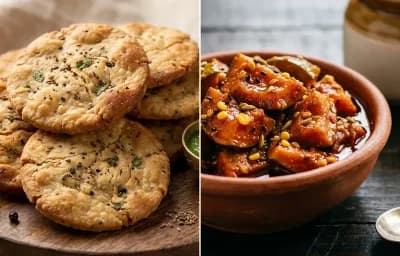 Punjabi Mathri with Mango Pickle