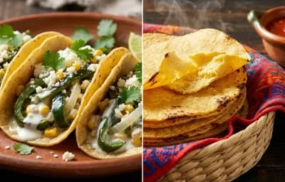 Rajas con Crema Tacos with Corn Tortillas