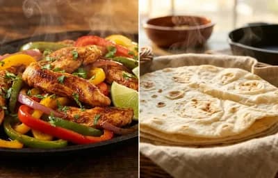 Sheet Pan Chicken Fajitas with Flour Tortillas
