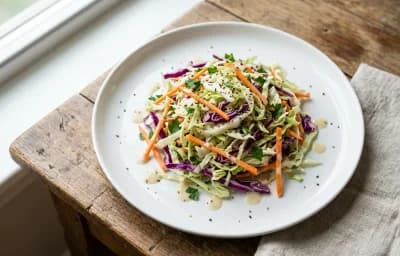 Tempeh Tacos with Simple Cabbage Slaw and Salsa