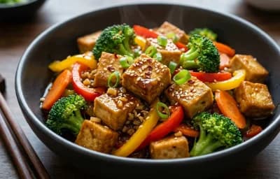 Tofu and Vegetable Stir-Fry with Quinoa
