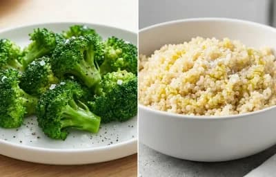 Grilled Chicken Breast with Steamed Broccoli and Quinoa