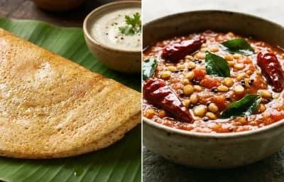 Urad Dal Dosa with Tomato Chutney