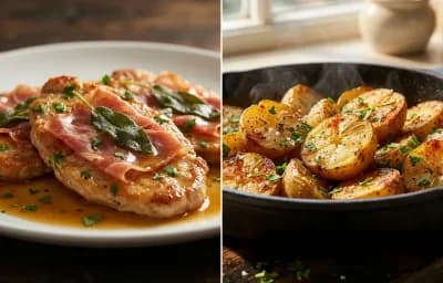 Veal Saltimbocca with Roasted Potatoes