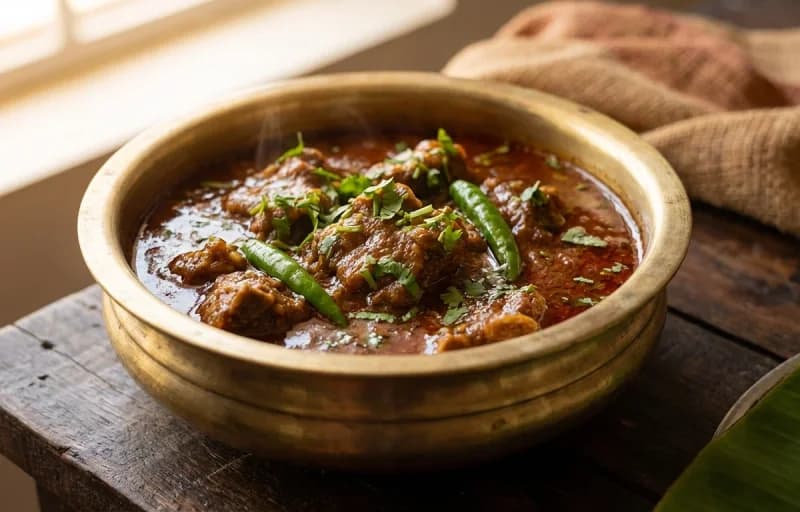 Andhra Mamsam Pulusu with Steamed Basmati Rice - Recipe 1