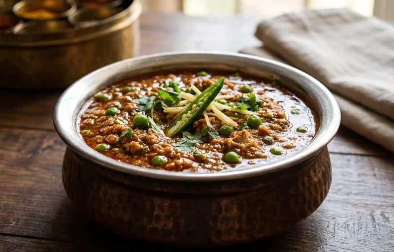 Chicken Keema Matar with Tawa Roti - Recipe 1
