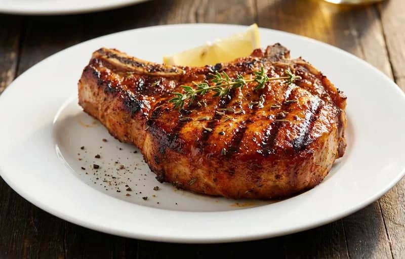 Grilled Pork Chops, Collard Greens and Black-Eyed Peas - Recipe 1