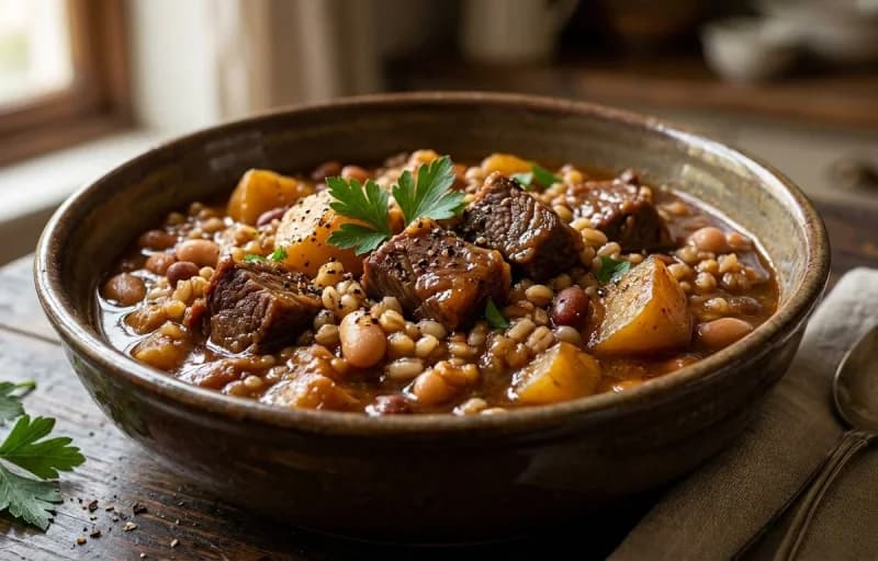 Jewish Cholent with Challah Bread - Recipe 1