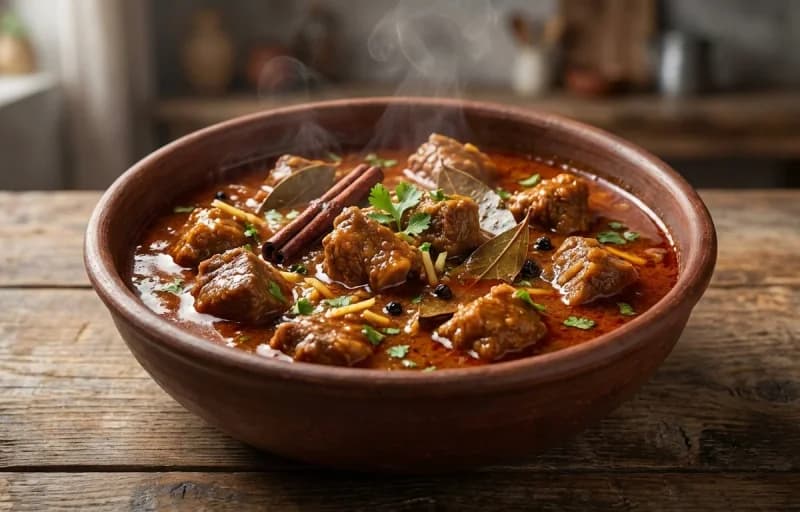 Kathiawadi Mutton Curry, Bajra Rotla, Ghee and Gur ki Chai - Recipe 1