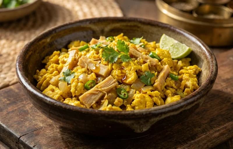 Khorisa Diya Koni Bhurji with Roti - Recipe 1