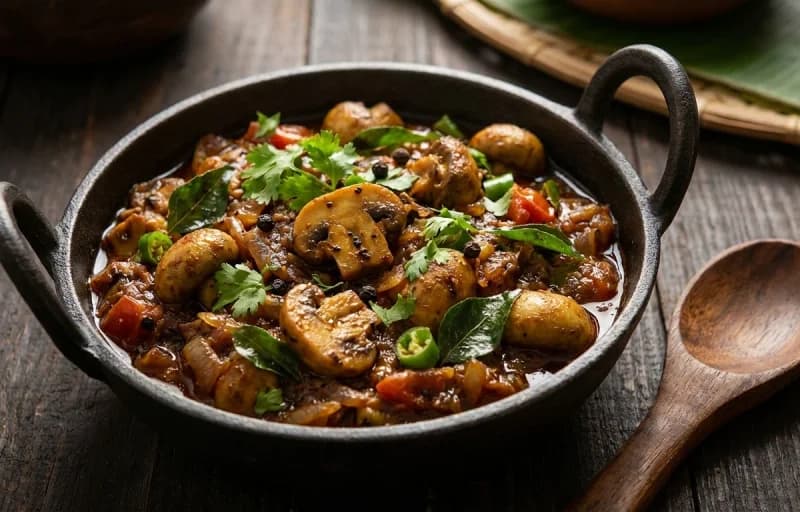 Mushroom Pepper Masala Fry