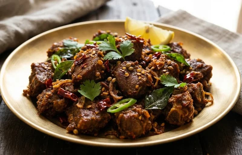 Mutton Vepudu, Roti and Onion Salad - Recipe 1
