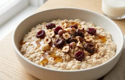 Oatmeal with Hazelnuts and Dried Cherries