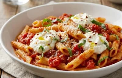 Penne with Marinara and Ricotta
