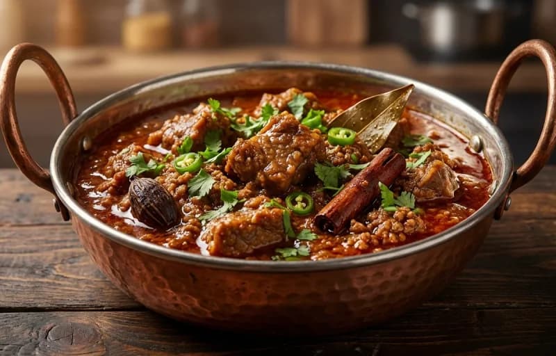 Rara Gosht, Butter Naan and Kachumber Salad - Recipe 1