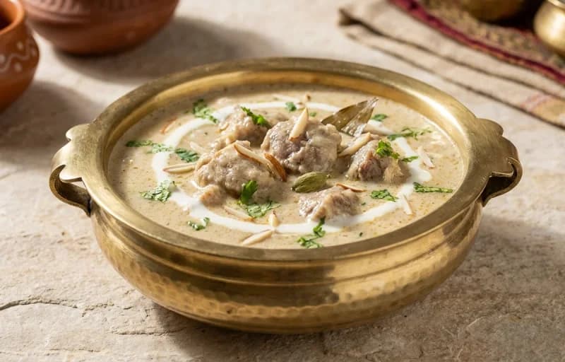 Safed Maas, Tawa Paratha and Onion Salad - Recipe 1