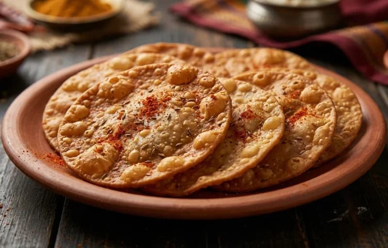 Dal Tadka, Sindhi Pakwan, Lachha Pyaaz and Besan Stuffed Green Chilli Fry - Recipe 2