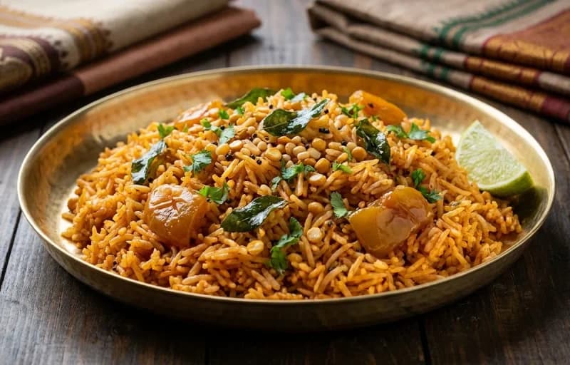 Muttai Poriyal, Tomato Rice and Curd - Recipe 2