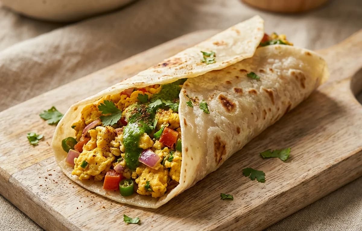 Anda Bhurji Rumali Roti Wrap