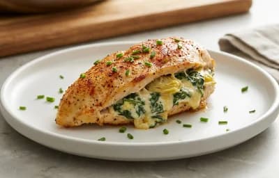 Artichoke Spinach Stuffed Chicken