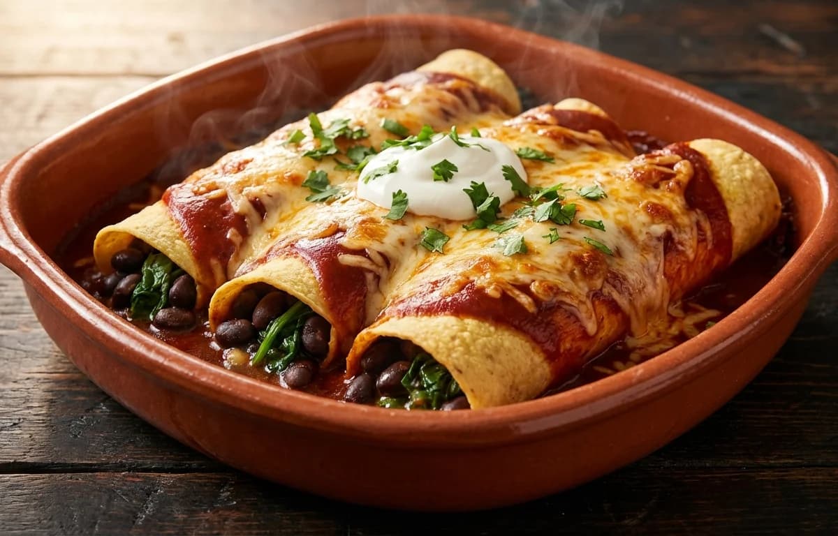 Black Bean and Spinach Enchiladas