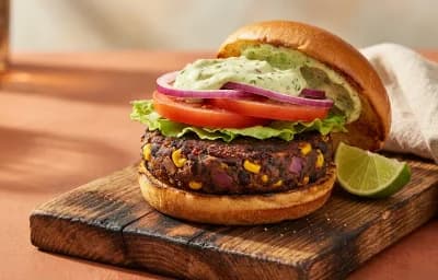 Black Bean Burger with Green Chile Mayo