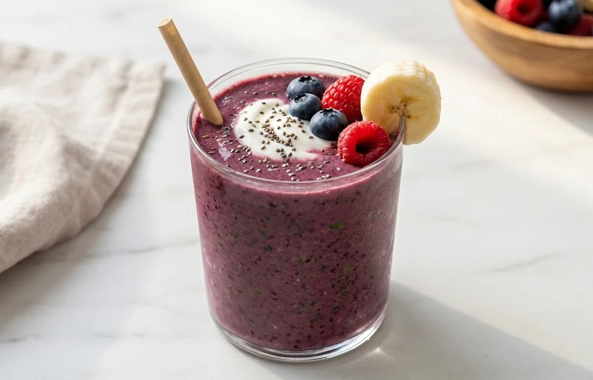 Fruit Smoothie with Yogurt and Spinach