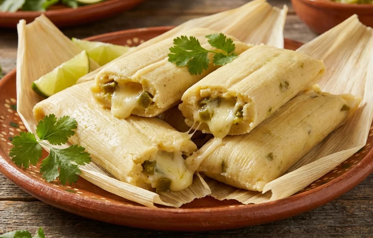 Green Chile and Cheese Tamales