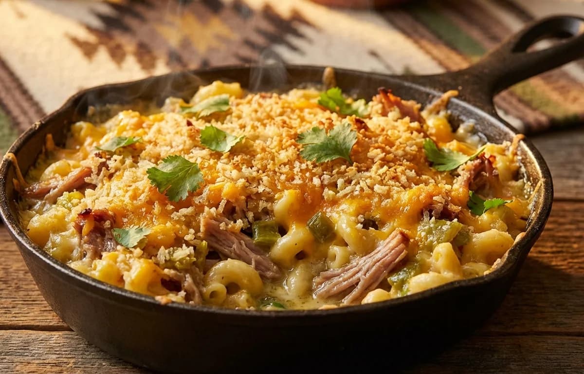 Green Chile Mac and Cheese with Pulled Pork